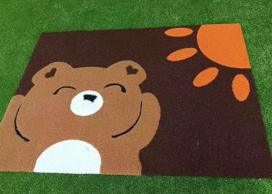 Gambar Hewan Rumput buatan 17mm Rumput palsu berpola untuk hiasan taman kanak-kanak dan taman