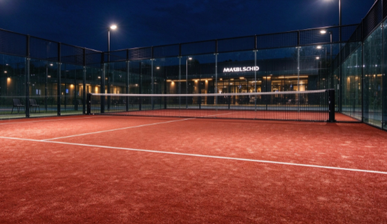 FEP Bersertifikat 12mm Tinggi Tumpukan Batu bata Warna Merah Padel Rumput buatan untuk lapangan padel profesional
