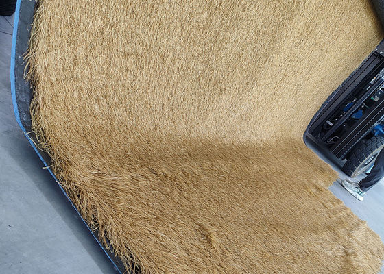 kualitas  120mm Durable Polyethylene Synthetic Thatch Roof Lightweight Artificial Thatch Roof With Withered Color pabrik