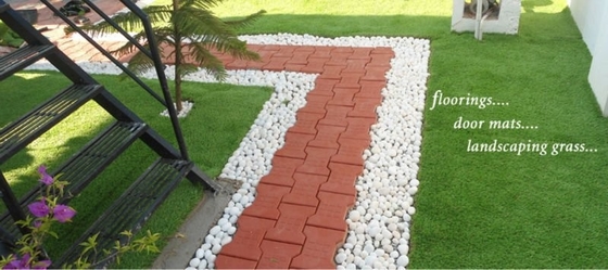 40mm Emerald Artificial Green Grass Dengan Gauge 3/8 Untuk Pembangunan Lapangan Olahraga Luar Ruangan
