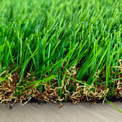 Landscape Leisure Non-Fill Synthetic Turf Dengan 260 Stitches / M 50mm Tinggi Tumpukan Dengan Rumput Langsung Dan melengkung