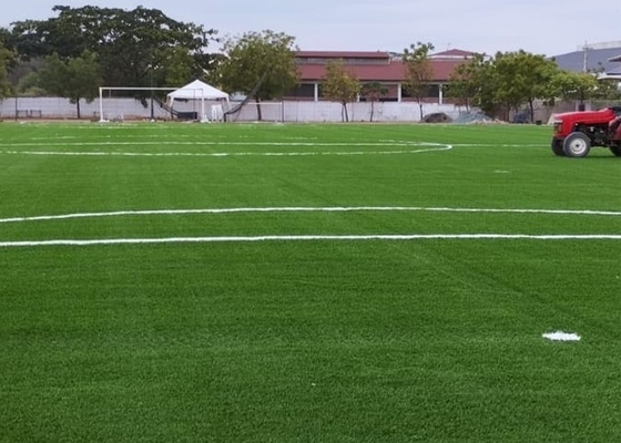 50mm Sepakbola Artificial Grass 160 jahitan / M Outdoor Fake Grass Untuk lapangan sepak bola dan kegiatan luar ruangan dengan perawatan rendah