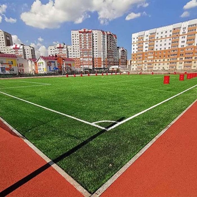 55mm 160 jahitan / M Sepak bola rumput buatan Berkinerja Tinggi Tahan UV rumput buatan yang disertifikasi oleh FIFA