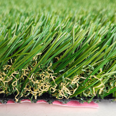 PU Adhesive Empat Warna Campuran Rumput buatan lanskap tahan lama Dengan ketinggian tumpukan 45mm Dan ketahanan UV yang besar