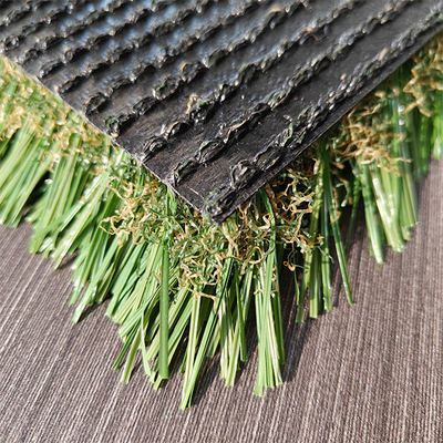 40mm 14600 Dtex Landscaping Palsu rumput hijau buatan dengan lubang drainase perforasi dan PU perekat