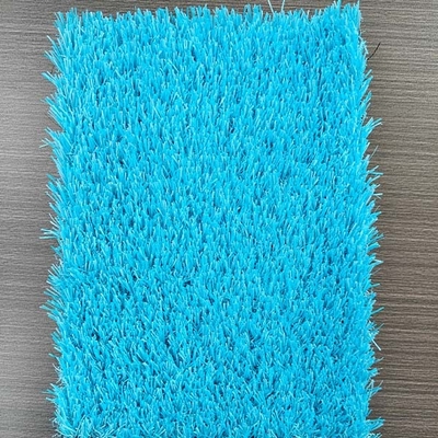 Tinggi tumpukan 25mm 10000 Dtex Anti Static Sports Artificial Grass Dengan Permukaan Biru dan Dukungan dan Lapisan yang Dapat Disesuaikan
