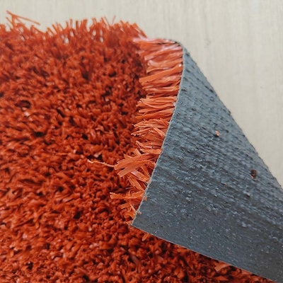 Brick Red Tennis Artificial Turf 6300 Dtex 25mm Mesh Grass Multifungsi Low Maintenance