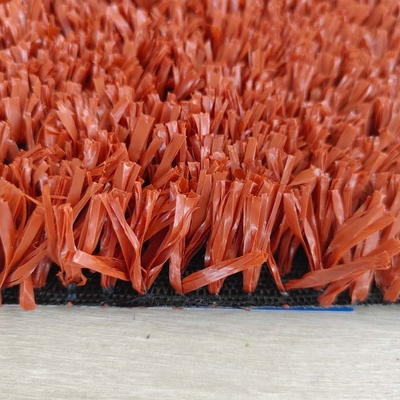 Brick Red Tennis Artificial Turf 6300 Dtex 25mm Mesh Grass Multifungsi Low Maintenance