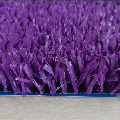Customized Tennis Artificial Turf Multi Fungsi Ungu Warna 25mm Tinggi Tumpukan Dengan Sistem Drainase Besar