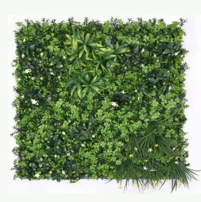 hijau PE Panel dinding rumput buatan Luar ruangan 100cm*100cm