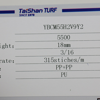 18mm Artificial Turf Dtex 5500 Dengan Dukungan PP Ganda Untuk Acara Olahraga Kelas Dunia