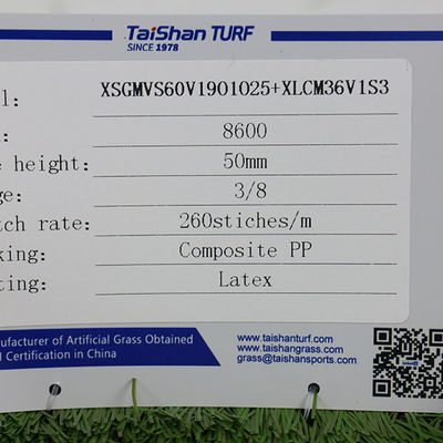 50mm Tinggi Tumpukan 9600 Dtex Tahan UV Rumput buatan untuk dekorasi taman rekreasi