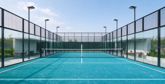 FEP Sertifikasi 12mm Tinggi Tumpukan Padel Densitas Tinggi Rumput buatan dan Padel rumput untuk lapangan profesional