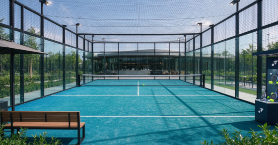 FEP Sertifikasi 12mm Tinggi Tumpukan Padel Densitas Tinggi Rumput buatan dan Padel rumput untuk lapangan profesional