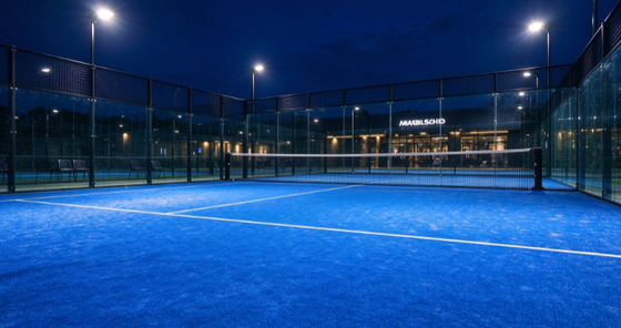 FEP Sertifikasi 12mm Tinggi Tumpukan Padel Densitas Tinggi Rumput buatan dan Padel rumput untuk lapangan profesional