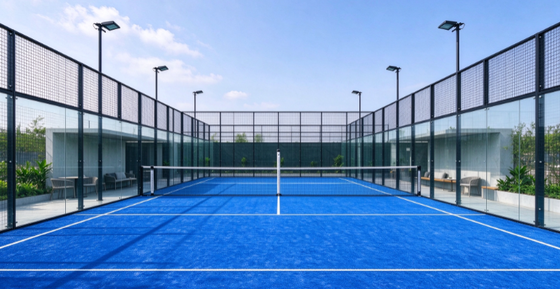 FEP Sertifikasi 12mm Tinggi Tumpukan Padel Densitas Tinggi Rumput buatan dan Padel rumput untuk lapangan profesional