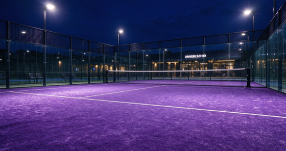 FEP Sertifikasi 12mm Pile Height Padel Rumput buatan dengan warna yang dapat disesuaikan untuk lapangan padel profesional