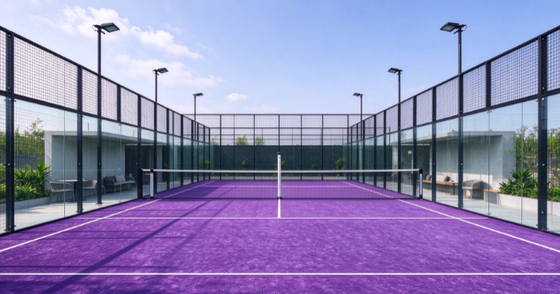 FEP Sertifikasi 12mm Pile Height Padel Rumput buatan dengan warna yang dapat disesuaikan untuk lapangan padel profesional