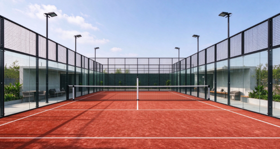 FEP Bersertifikat 12mm Tinggi Tumpukan Batu bata Warna Merah Padel Rumput buatan untuk lapangan padel profesional