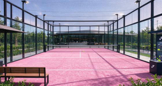 FEP Sertifikasi 12mm Pile Height Padel Rumput buatan dengan warna yang dapat disesuaikan untuk lapangan padel profesional