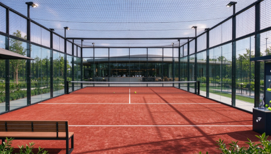 FEP Bersertifikat 12mm Tinggi Tumpukan Batu bata Warna Merah Padel Rumput buatan untuk lapangan padel profesional