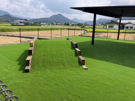 40mm Tinggi Tumpukan Densitas Tinggi Multicolor Rumput Renang Sintetis untuk halaman belakang dan taman